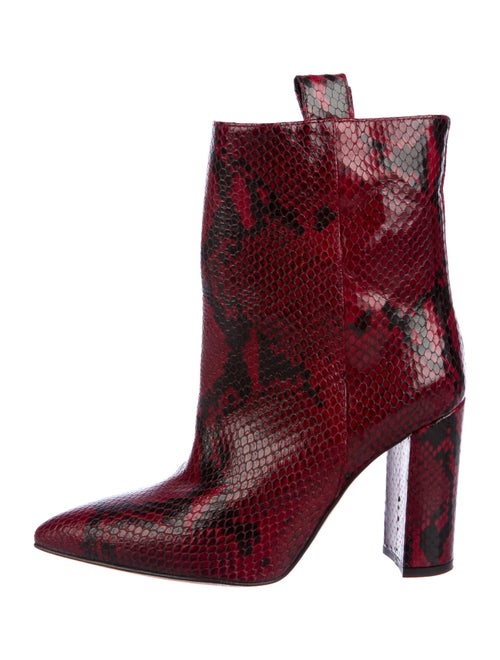 Paris Texas Snakeskin Western Boots Red