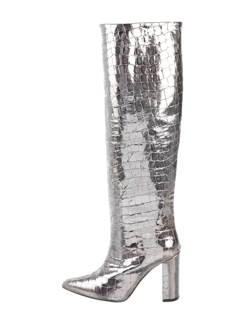 Paris Texas Embossed Leather Boots Metallic