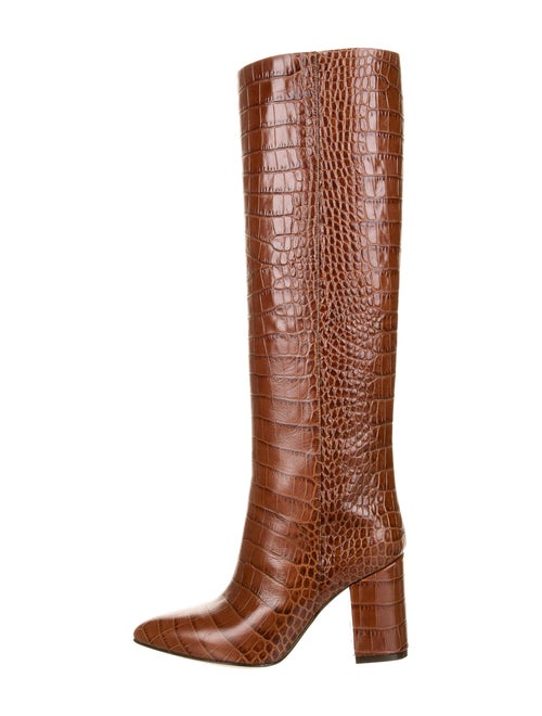Paris Texas Leather Animal Print Boots Brown