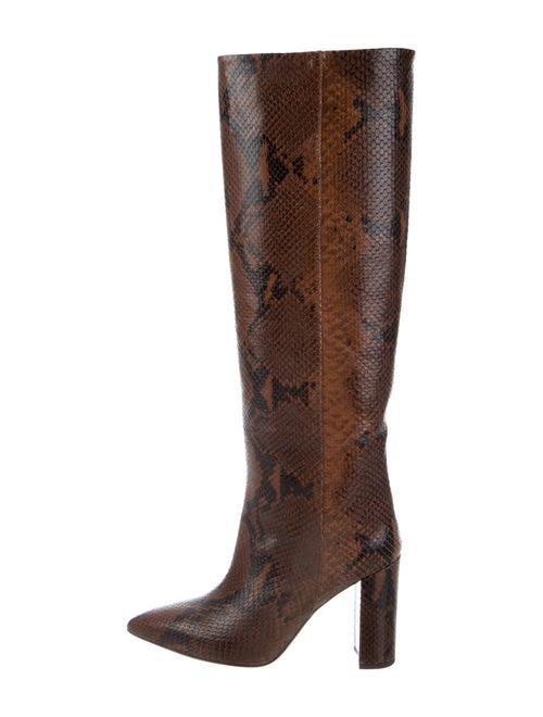 Paris Texas Embossed Pitone Leather Boots Brown