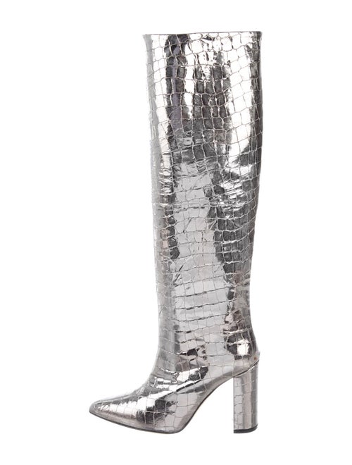 Paris Texas Embossed Leather Boots Metallic