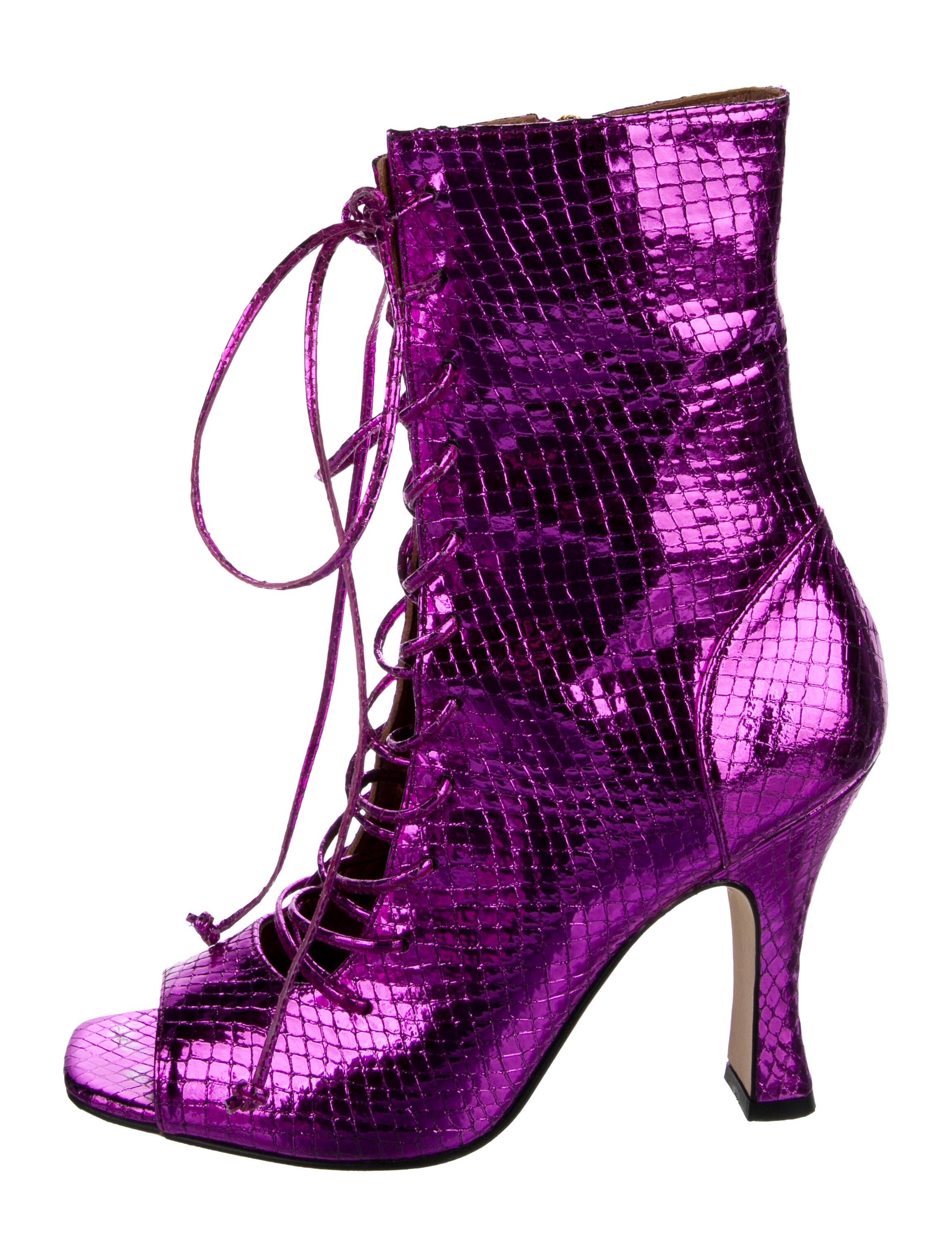 Paris Texas Leather LaceUp Boots Pink Boots, Shoes WPART23209