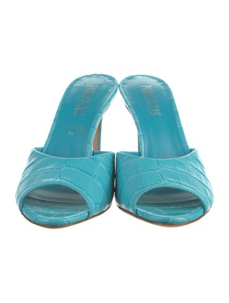 Paris Texas Embossed Leather Slides