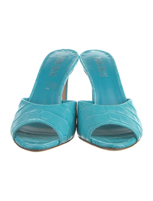 Paris Texas Embossed Leather Slides