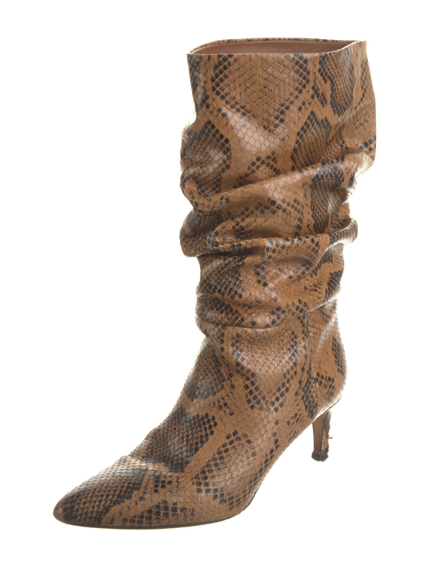Paris Texas Leather Animal Print Slouch Boots
