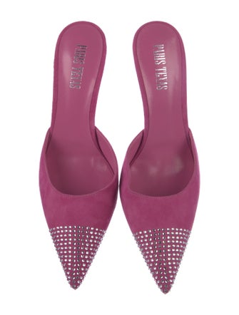 Paris Texas Suede Crystal Embellishments Mules