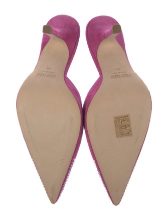 Paris Texas Suede Crystal Embellishments Mules