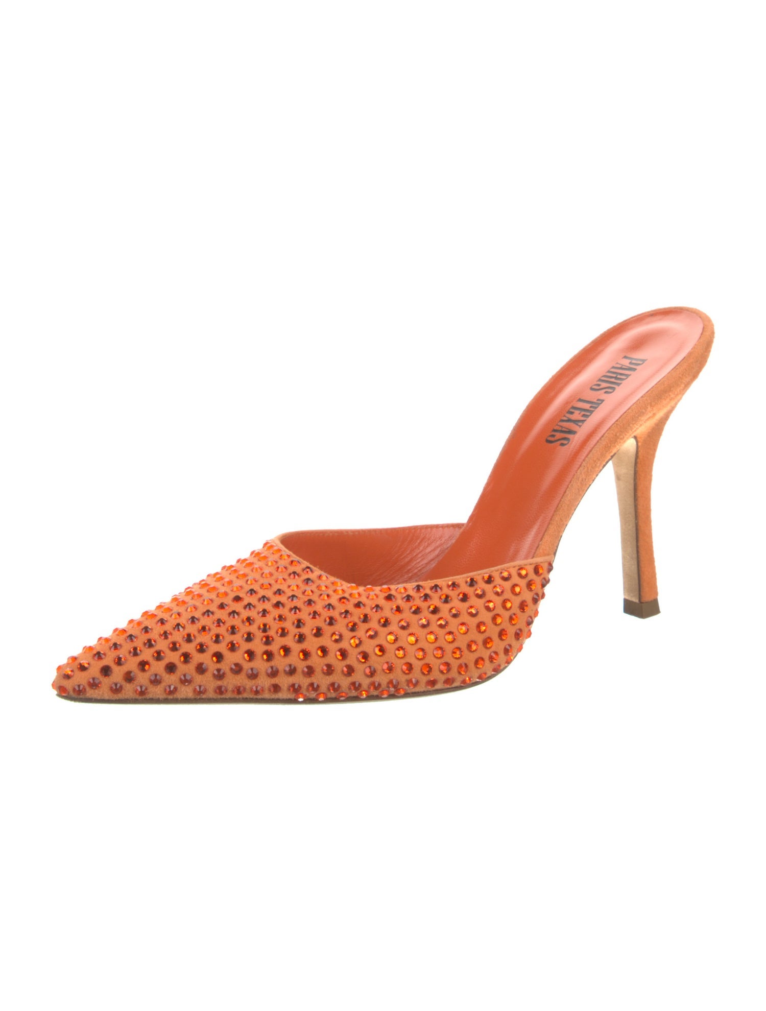 Paris Texas Suede Crystal Embellishments Mules