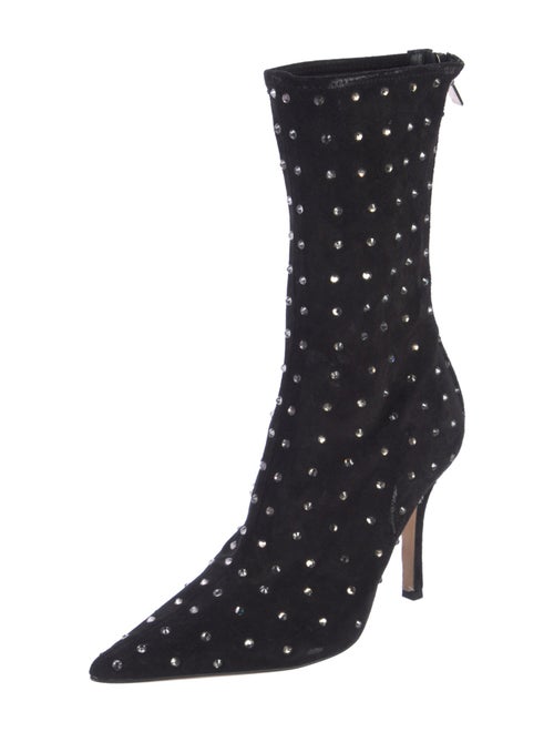 Paris Texas Suede Crystal Embellishments Sock Boots
