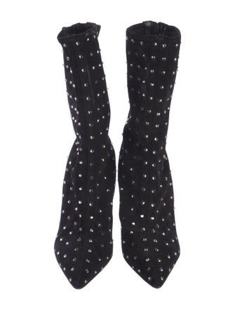 Paris Texas Suede Crystal Embellishments Sock Boots