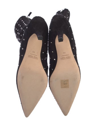 Paris Texas Suede Crystal Embellishments Sock Boots