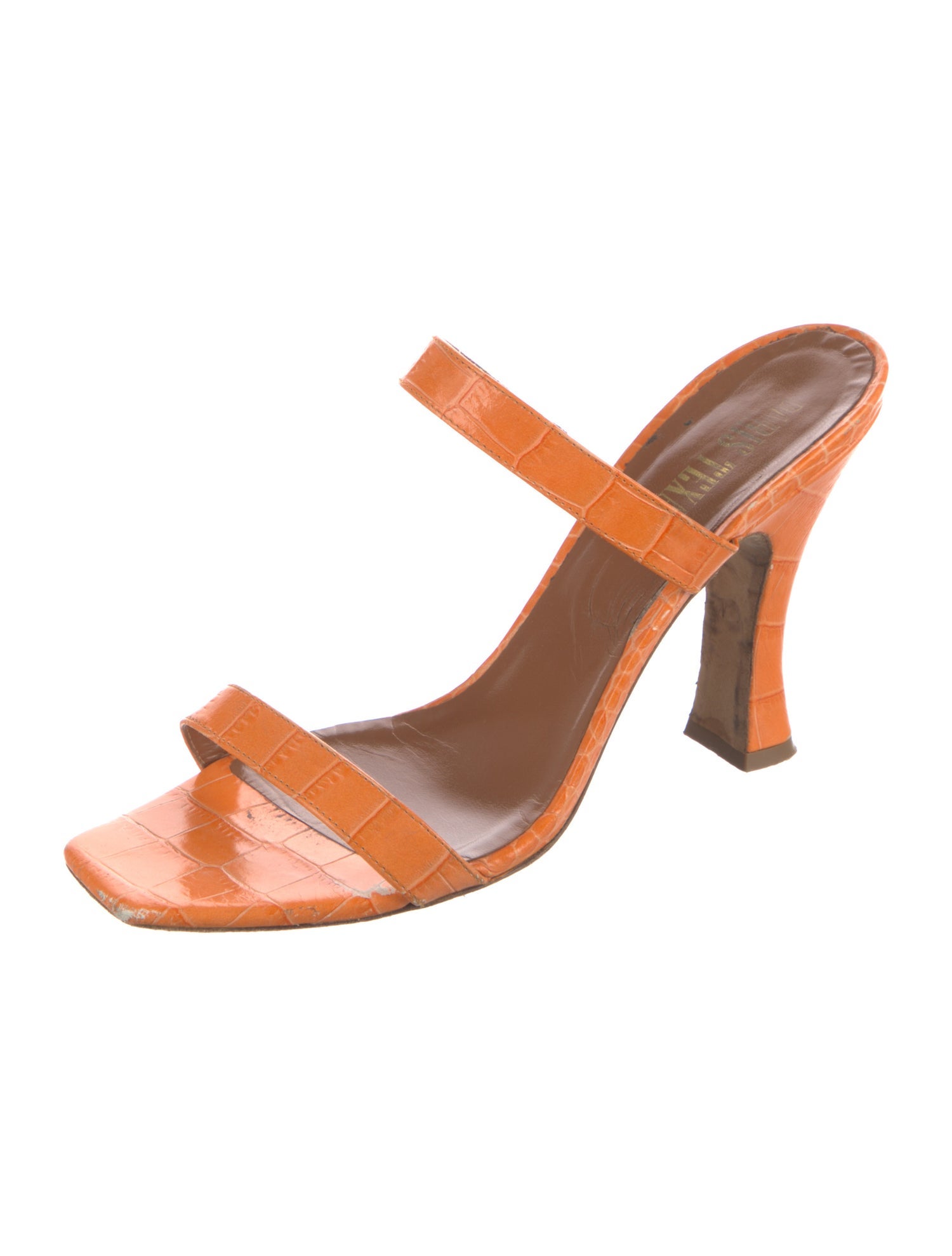 Paris Texas Embossed Leather Slides