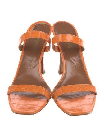 Paris Texas Embossed Leather Slides