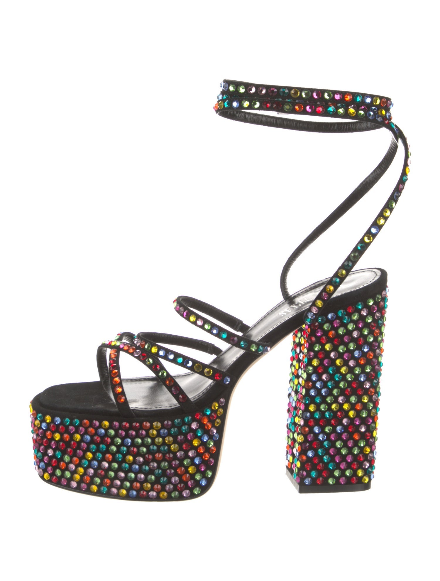 Paris Texas Suede Crystal Embellishments Sandals