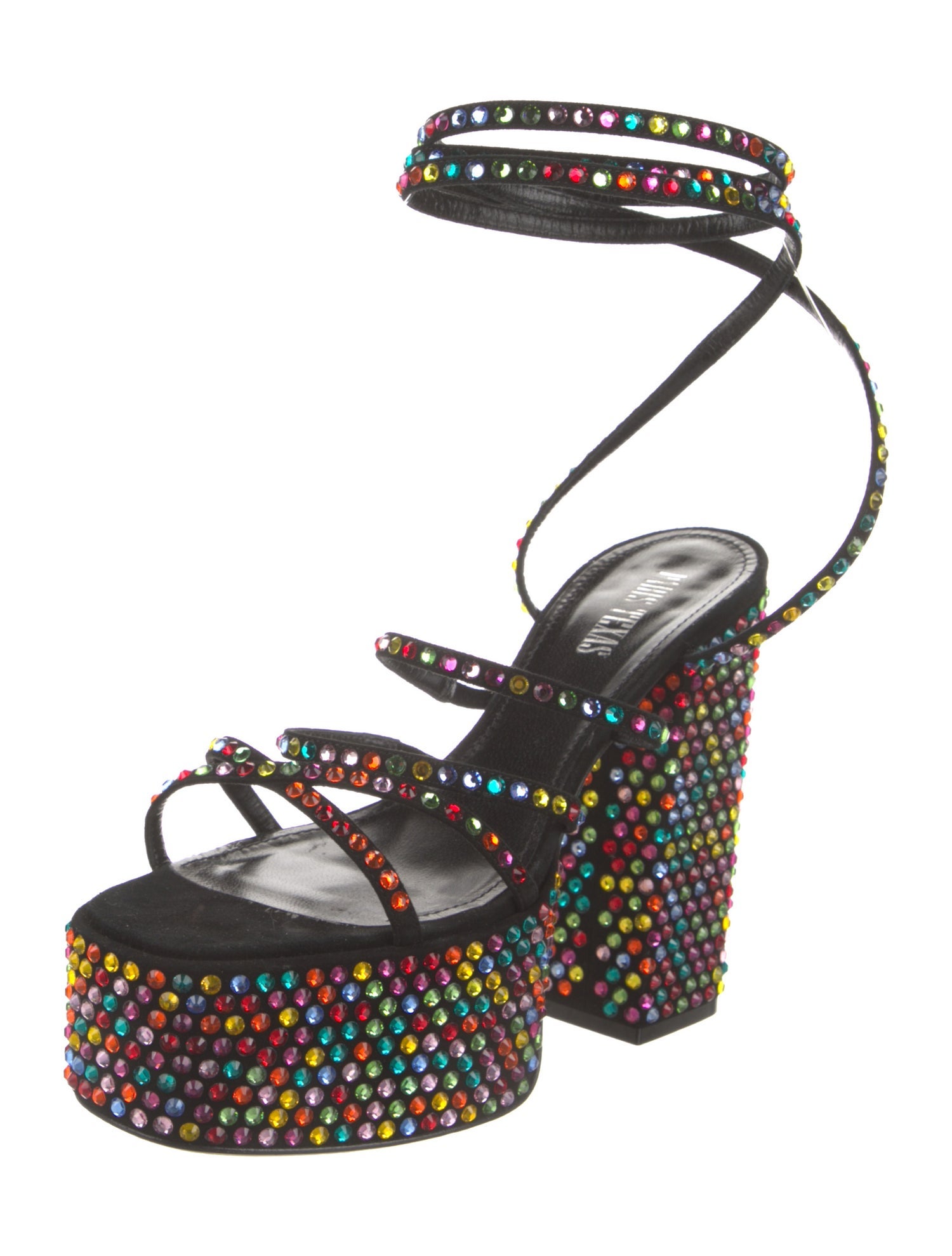 Paris Texas Suede Crystal Embellishments Sandals