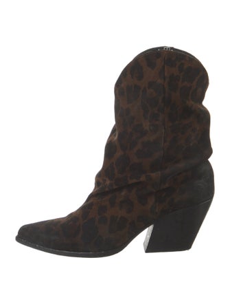 Paris Texas Suede Animal Print Western Boots