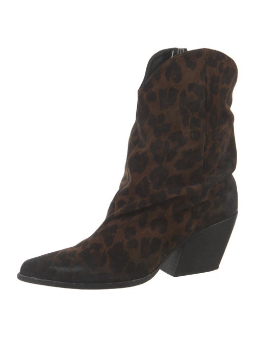 Paris Texas Suede Animal Print Western Boots
