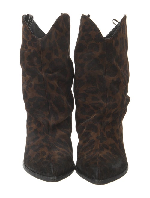 Paris Texas Suede Animal Print Western Boots