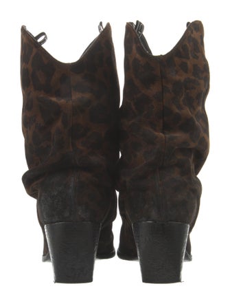 Paris Texas Suede Animal Print Western Boots