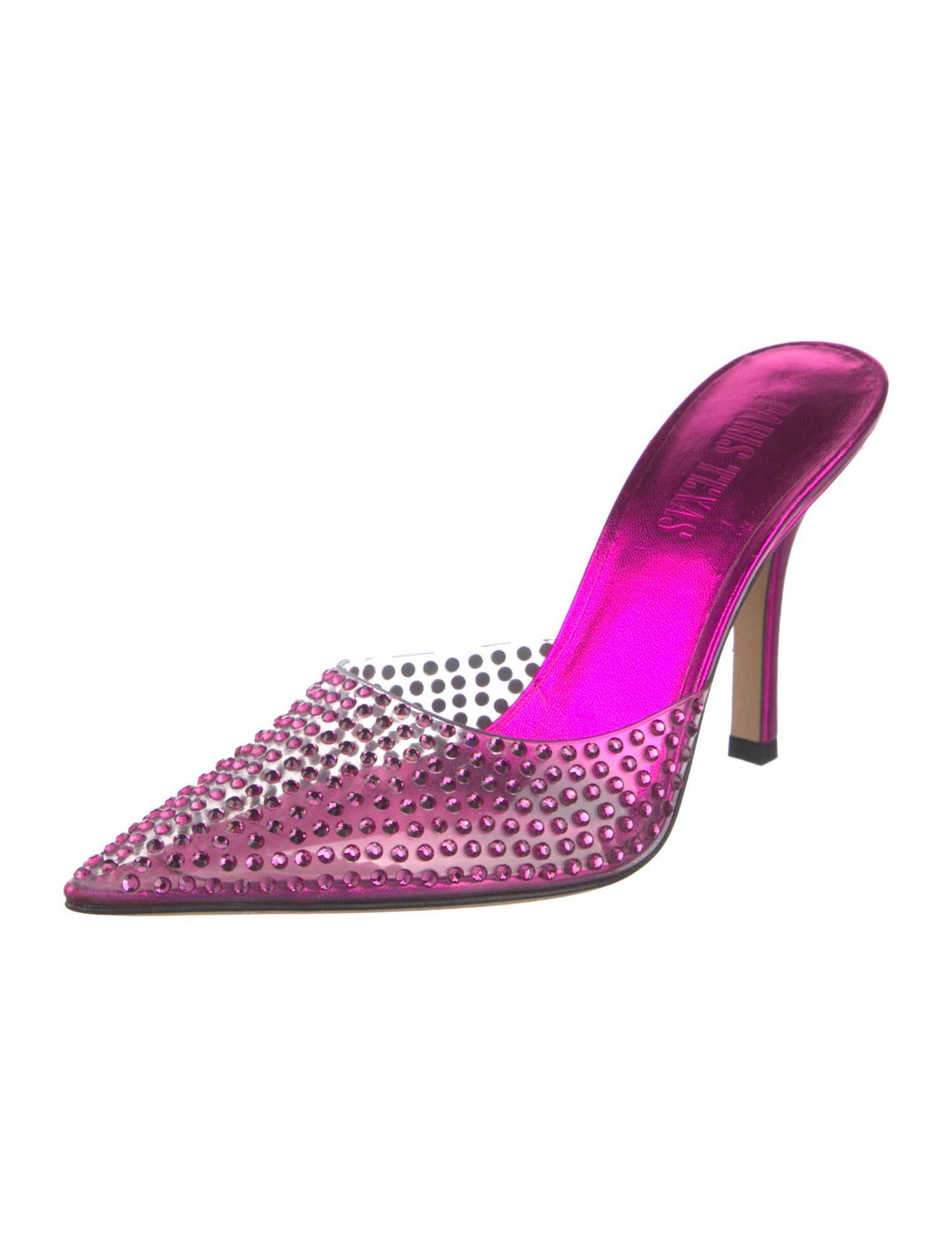 Paris Texas PVC Crystal Embellishments Mules