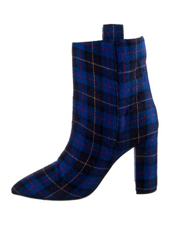 Paris Texas Plaid Print Sock Boots