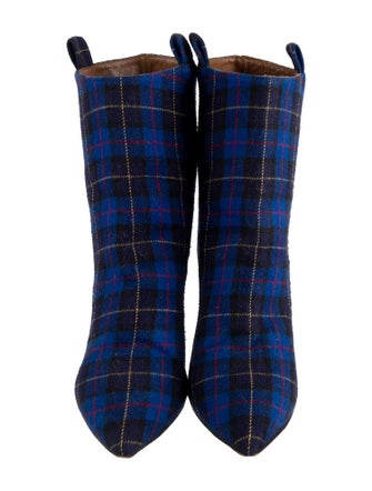 Paris Texas Plaid Print Sock Boots