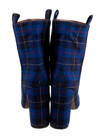 Paris Texas Plaid Print Sock Boots