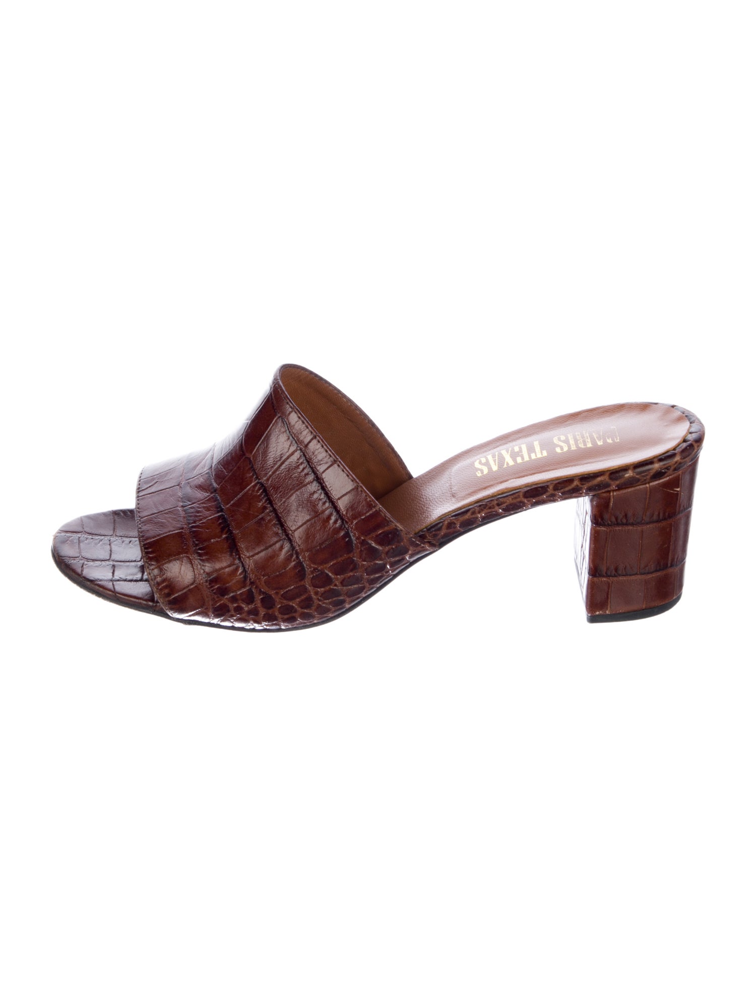 Paris Texas Leather Slides