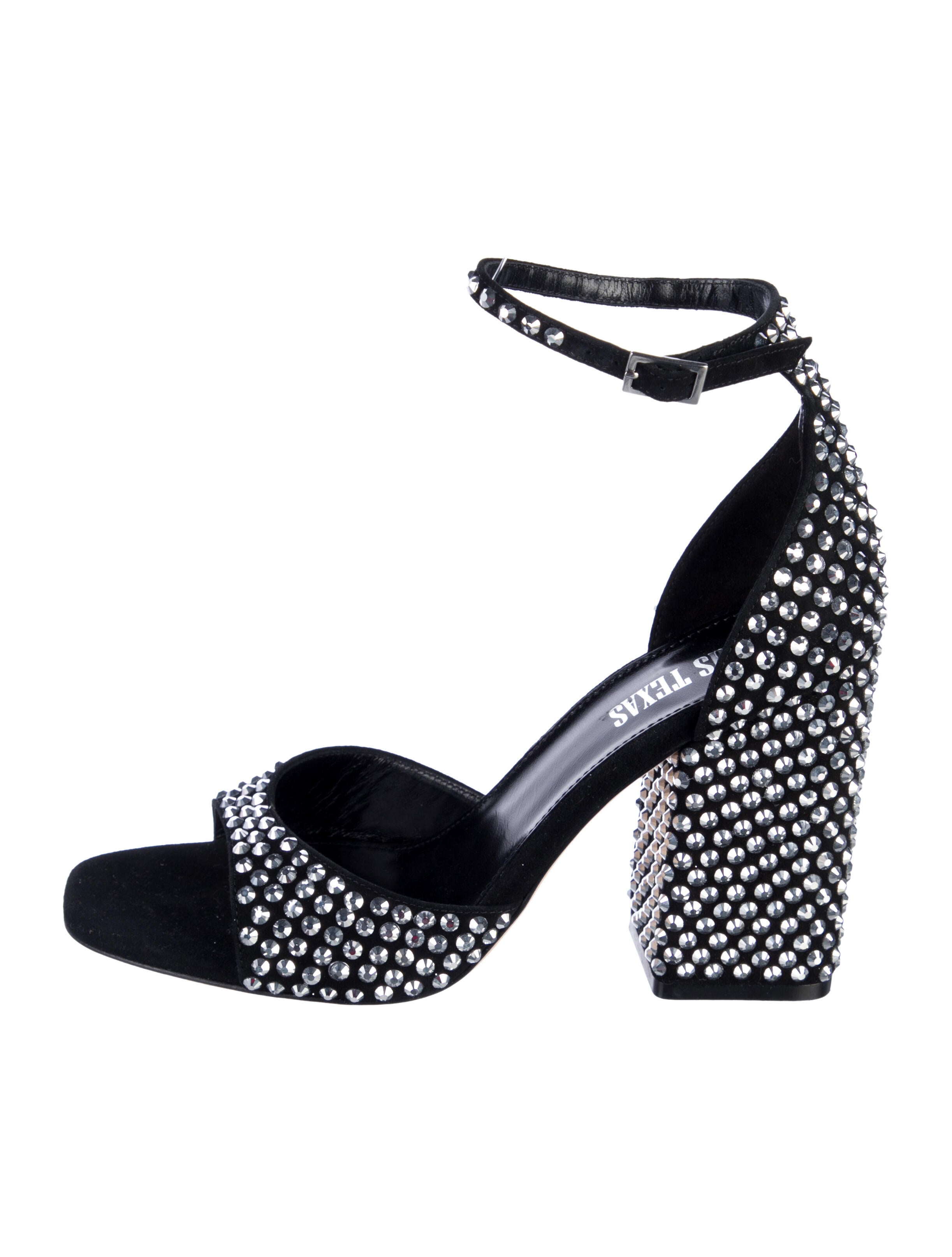 Paris Texas Satin Crystal Embellishments Sandals