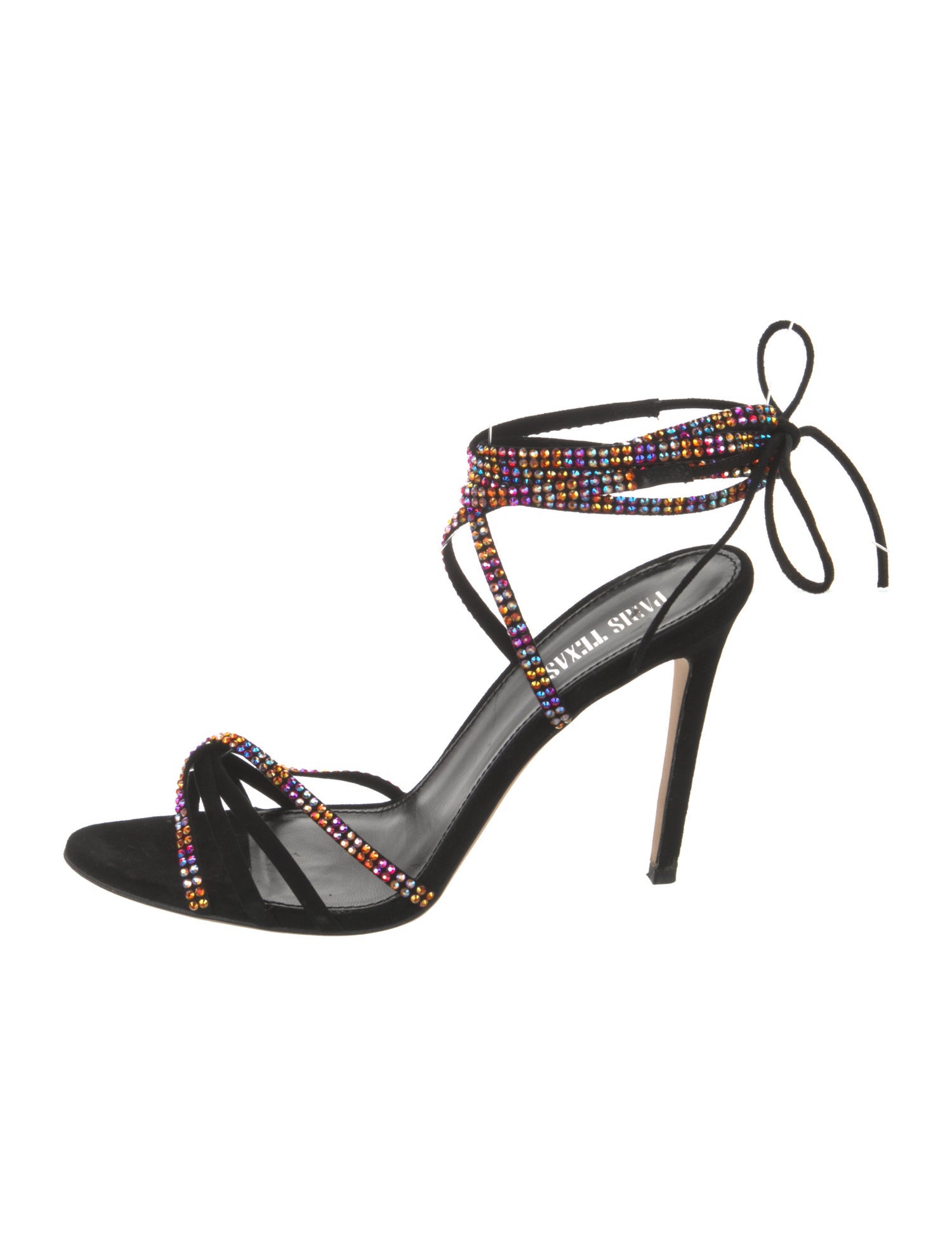 Paris Texas Suede Crystal Embellishments Sandals