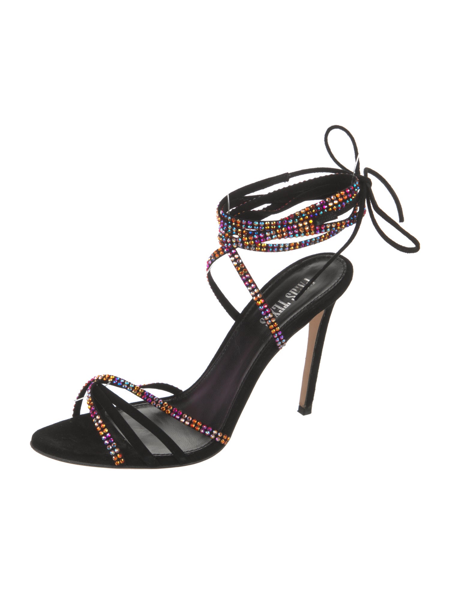 Paris Texas Suede Crystal Embellishments Sandals