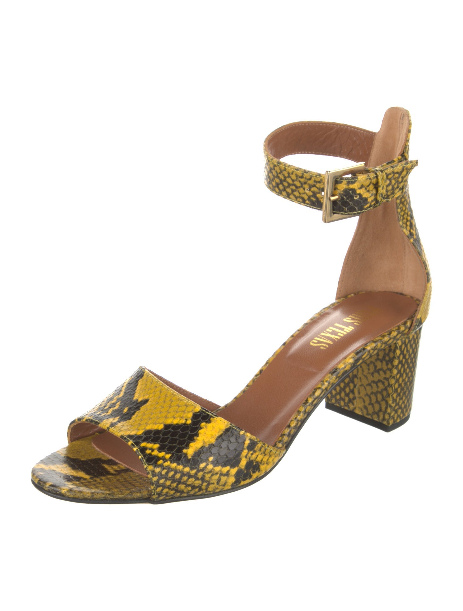 Paris Texas Leather Animal Print Sandals