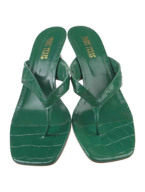 Paris Texas Embossed Leather Flip Flops