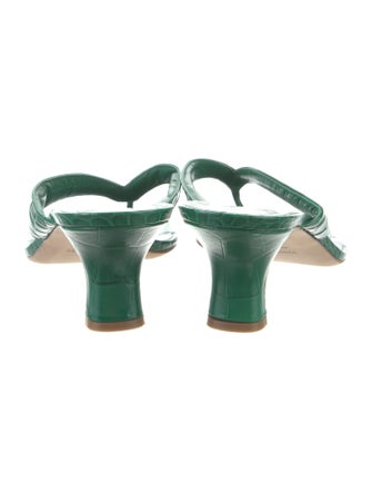 Paris Texas Embossed Leather Flip Flops