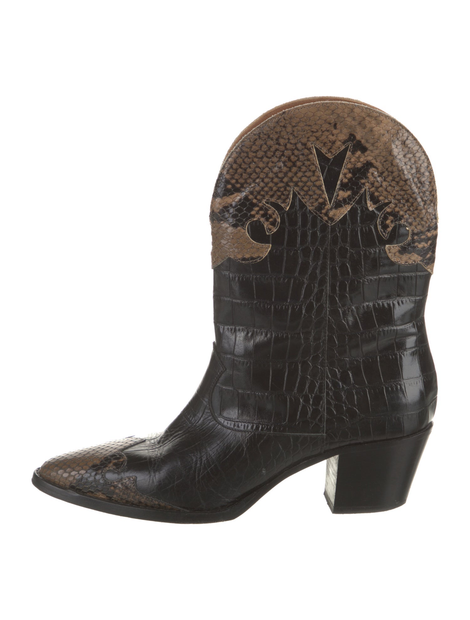 Paris Texas Leather Animal Print Western Boots