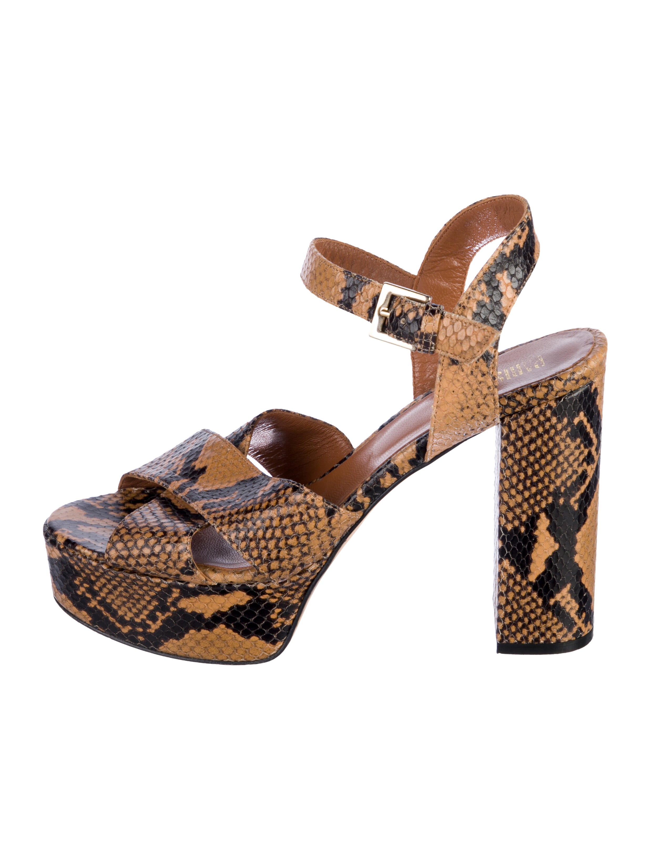 Paris Texas Vintage Embossed Leather Sandals