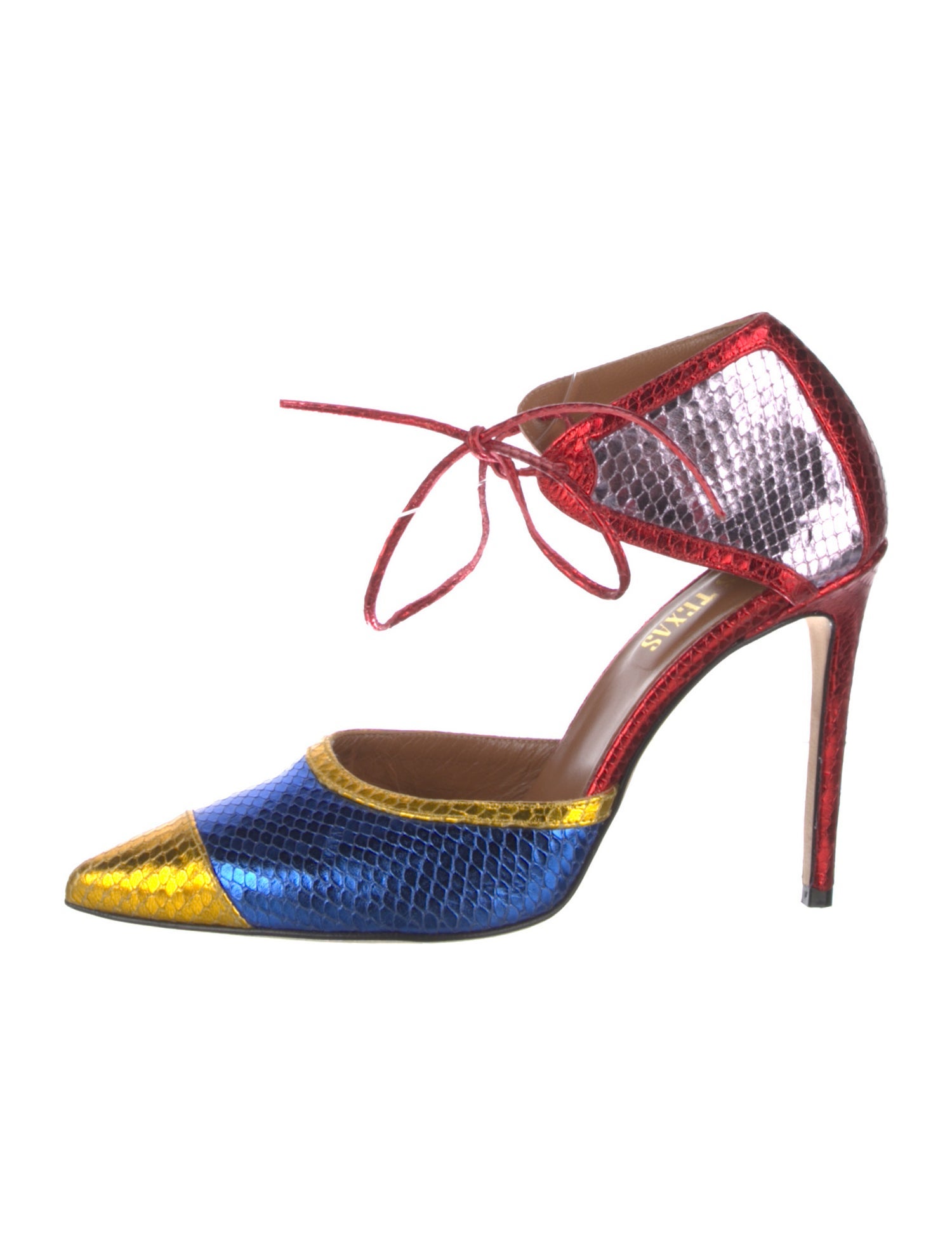 Paris Texas Leather Colorblock Pattern D'Orsay Pumps