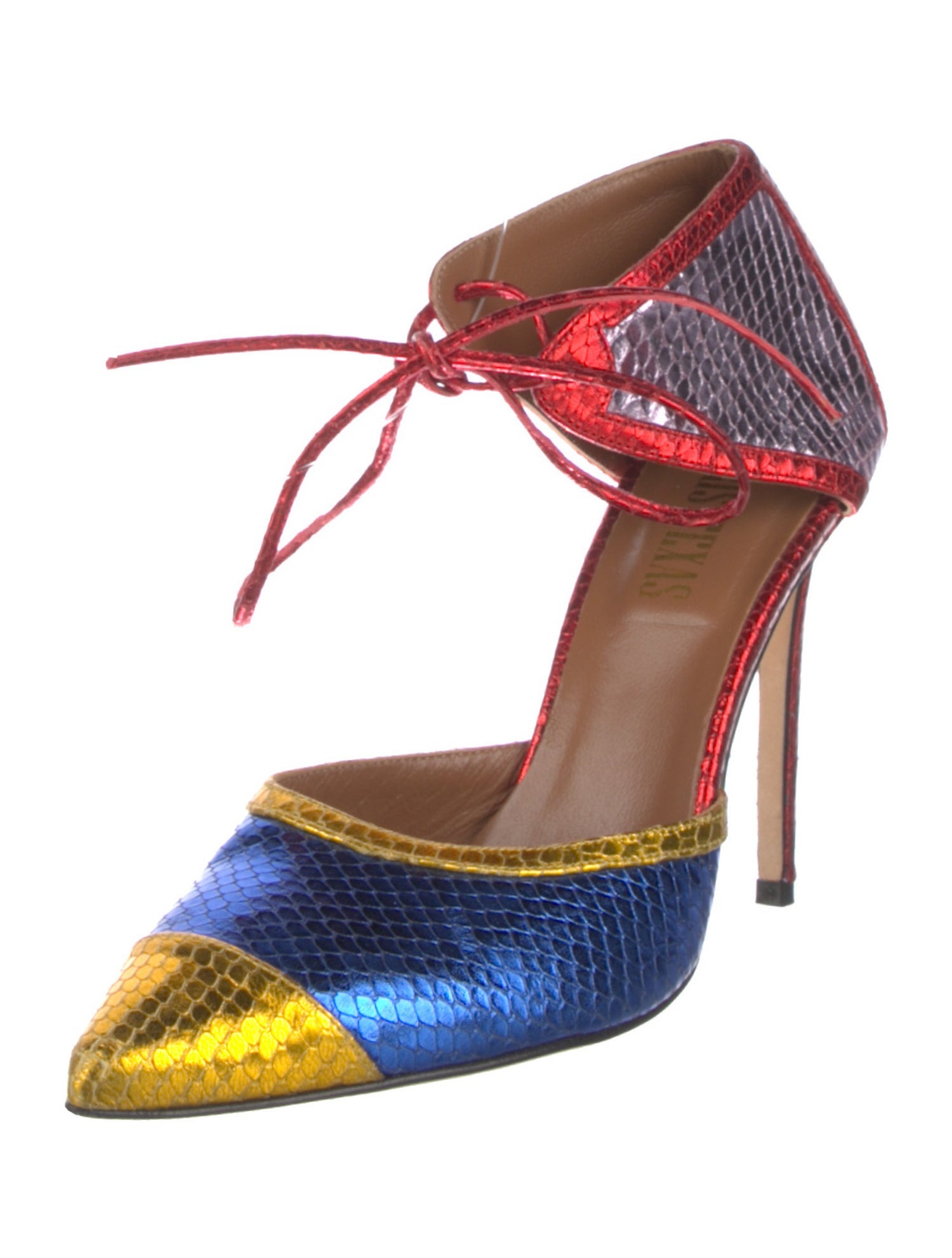 Paris Texas Leather Colorblock Pattern D'Orsay Pumps