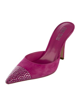 Paris Texas Suede Crystal Embellishments Mules