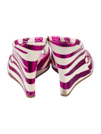 Paris Texas Leather Striped Slides