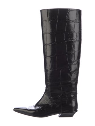 Paris Texas Embossed Leather Riding Boots