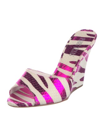 Paris Texas Leather Printed Slides