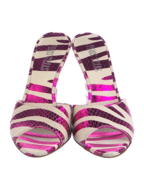 Paris Texas Leather Printed Slides