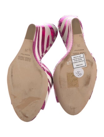 Paris Texas Leather Printed Slides