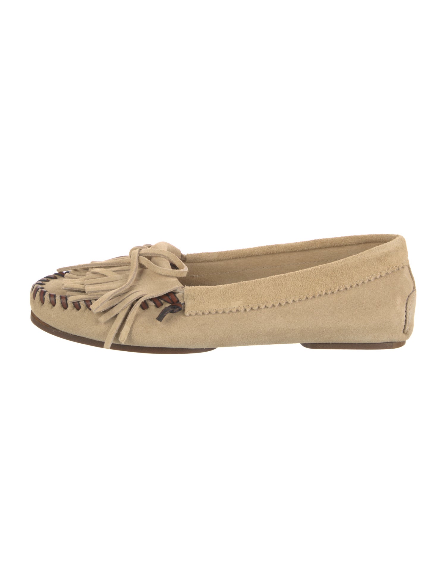 Paris Texas Suede Whipstitch Trim Moccasins