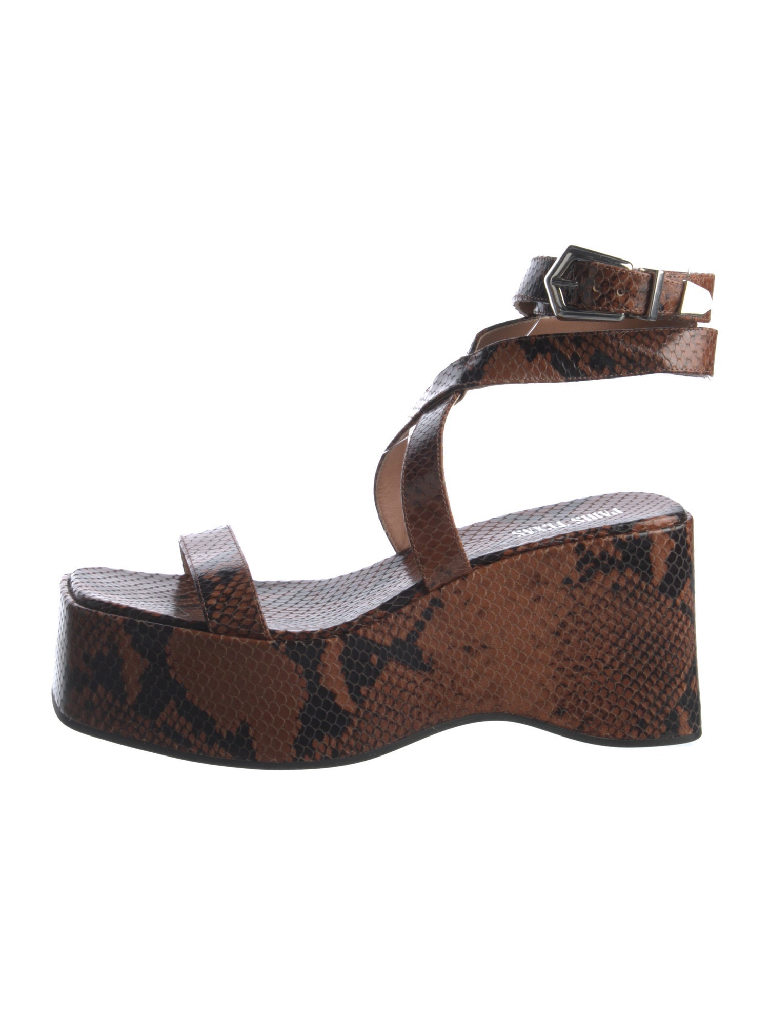 Paris Texas Embossed Leather Animal Print Sandals