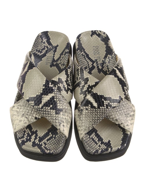 Paris Texas Embossed Leather Animal Print Slides