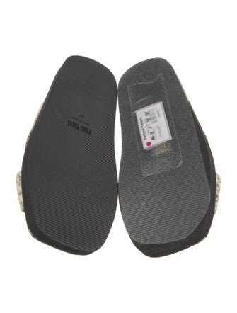 Paris Texas Embossed Leather Animal Print Slides