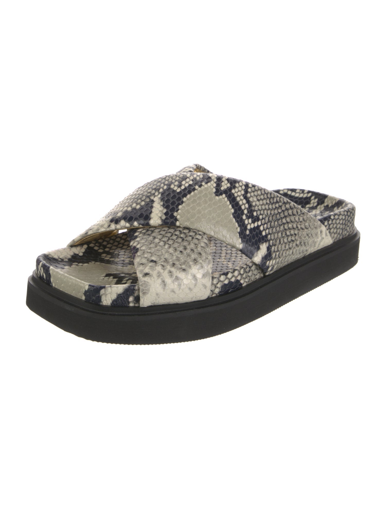 Paris Texas Snakeskin Animal Print Flip Flops