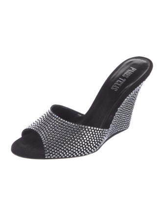 Paris Texas Suede Crystal Embellishments Slides